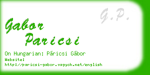 gabor paricsi business card